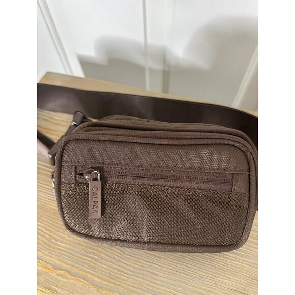 CALPAK Brown Belt Bag Waist Fanny Pack Crossbody Travel Organizer Pouch Unisex - Picture 4 of 5